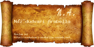 Nádudvari Arabella névjegykártya
